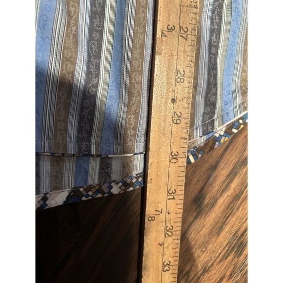 Robert Graham Mens Medium Long Sleeve Button Up Shirt Blue Flip Cuff - Picture 6 of 6